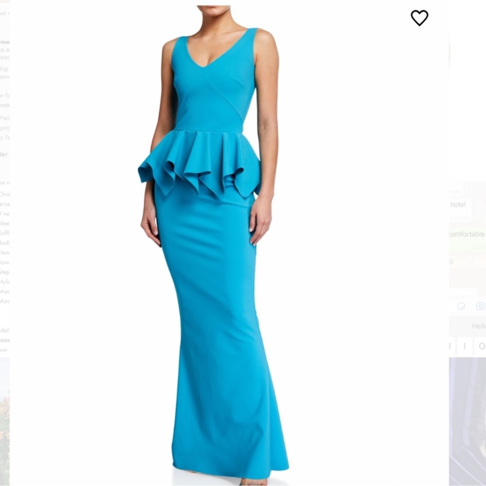 Chiara Boni Sleeveless Peplum Evening Gown